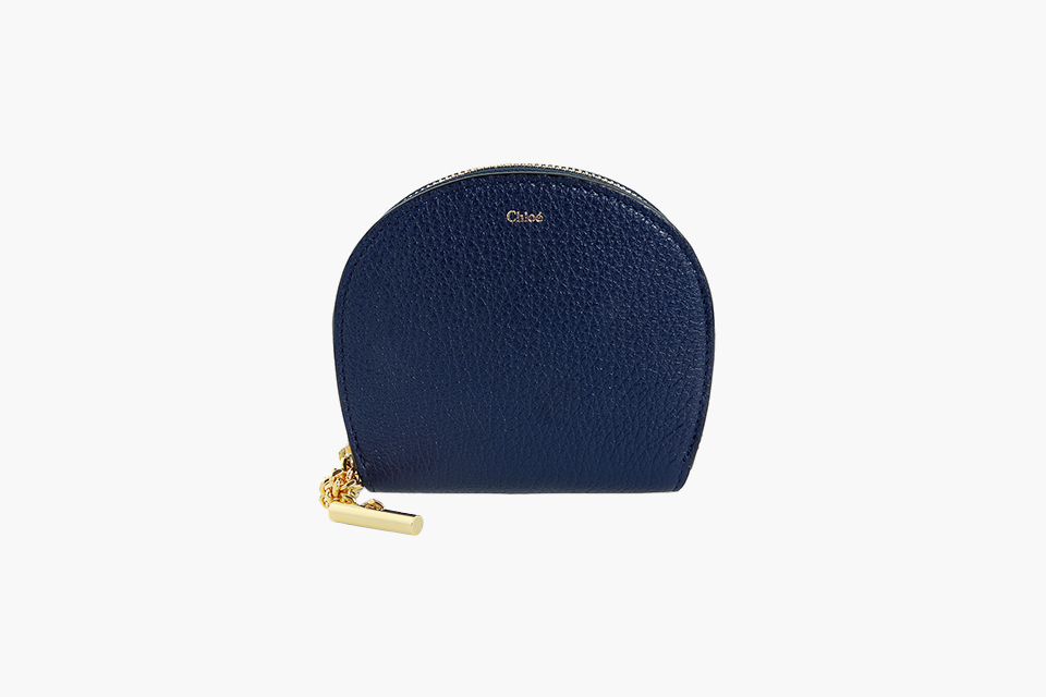 chloe round mini leather coin purse